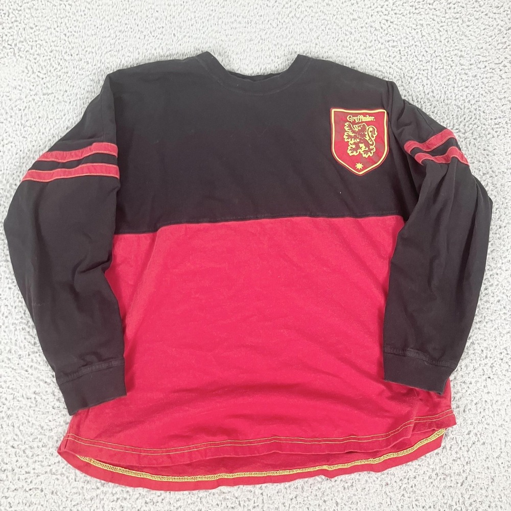 Harry Potter Gryffindor Shirt Mens XL Red Black Long Sleeve Wizarding World Tee